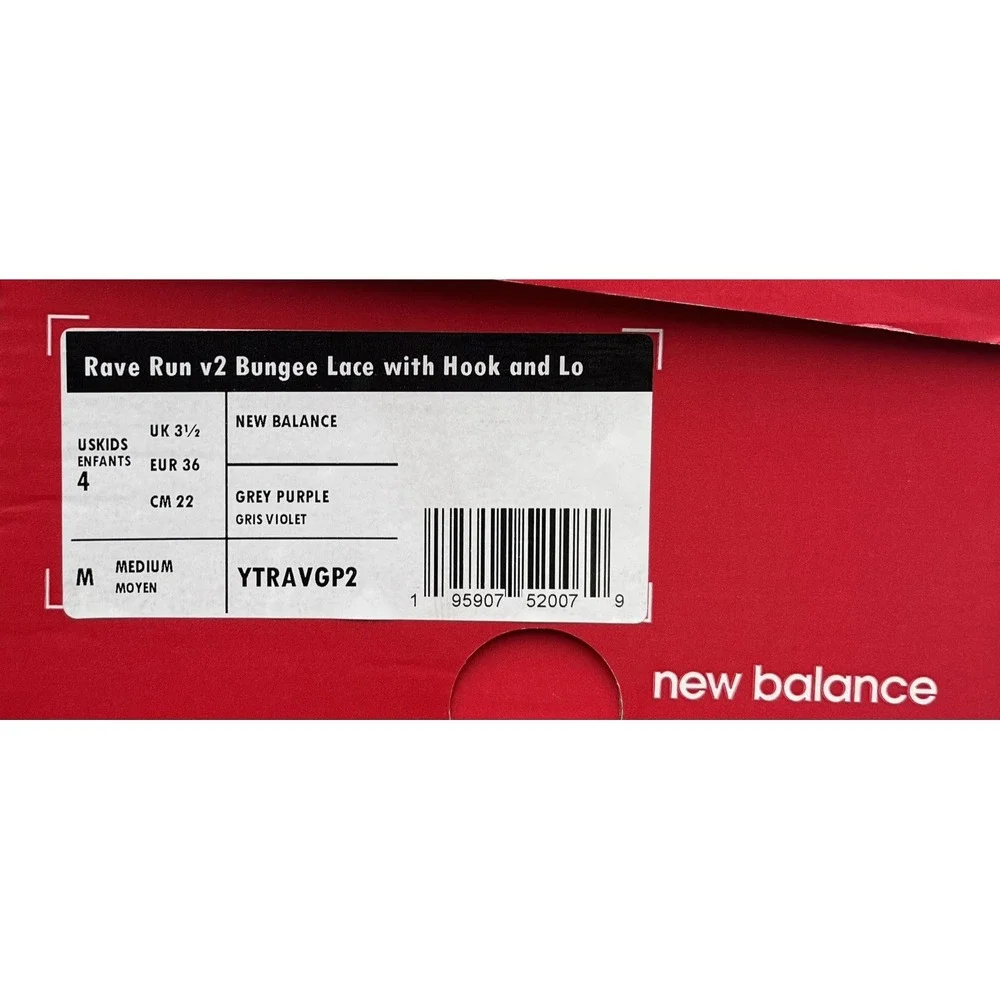 New Balance Rave Run Youth Girls Slip-on Sneakers Size 4 Purple/Pink Lightweight